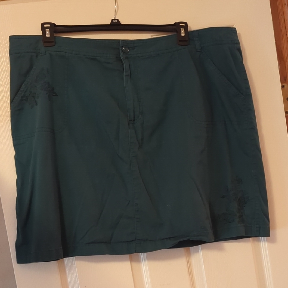 Croft & Barrow Green Mini A-line Skirt